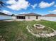 A backyard features a fire pit and patio area, ideal for outdoor entertainment at 12092 Rockford St, Spring Hill, FL 34608