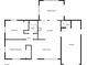 Detailed floor plan showcasing the layout of the bedrooms, kitchen, living room, and garage at 3213 Bigelow Dr, Holiday, FL 34691