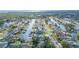 Aerial view of the canal-front neighborhood, showcasing waterfront living at 8704 Bay Crest Ln, Tampa, FL 33615