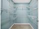 Organized walk-in closet with white wire shelving and rods, providing ample storage space at 8704 Bay Crest Ln, Tampa, FL 33615