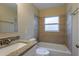 Updated bathroom with granite vanity, shower-tub combo, and modern fixtures for a refreshing experience at 2333 33Rd S St, St Petersburg, FL 33712