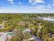 A stunning aerial view of a residential area with lush greenery and clear skies at 913 Tennessee Ln, Sarasota, FL 34234