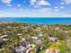 Picturesque aerial view of a neighborhood near the Gulf, highlighting its prime coastal location at 913 Tennessee Ln, Sarasota, FL 34234