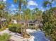 Landscaped front yard featuring a well-maintained lawn, palm trees, and a secure gated driveway at 913 Tennessee Ln, Sarasota, FL 34234
