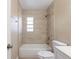 Tiled bathroom featuring a bathtub, shower and vanity with modern fixtures at 4621 25Th S Ave, St Petersburg, FL 33711