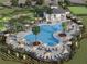 Aerial view of luxurious community pool area featuring lounging and picnic amenities at 233 Lazy Shore Dr, Nokomis, FL 34275