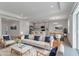 Bright living room features neutral decor and seamlessly connects to the open-concept kitchen and dining area at 10008 Last Light Gln, Parrish, FL 34219