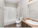 Functional bathroom features a tub and shower combination and a single sink vanity at 2174 Brubeck Rd, North Port, FL 34287