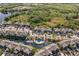 Aerial view of a residential community with a pool, lush greenery, and beautiful landscaping at 8035 St Simons St # 8035, University Park, FL 34201
