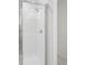 Modern glass-enclosed shower featuring tiled walls and rainfall shower head at 7736 Gilchrist Springs Dr, Parrish, FL 34219