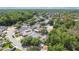 An aerial view of a quiet suburban neighborhood nestled among mature trees and well-maintained homes at 12219 Hunters Lake Dr, New Port Richey, FL 34654