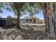 A large grassy backyard, with mature trees and a storage shed at 1807 49Th W Ave, Bradenton, FL 34207