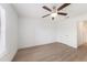 Spacious bedroom with a ceiling fan, natural light, and neutral walls, perfect for personalization at 11901 4Th N St # 2107, St Petersburg, FL 33716