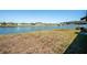 Backyard with a serene pond view at 11910 Field Thistle Ct, Riverview, FL 33579