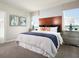 Comfortable bedroom with a queen-sized bed, two windows, and neutral decor for a relaxing atmosphere at 160 Lazy Shore Dr, Nokomis, FL 34275