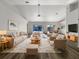 Bright and airy living room featuring stylish furniture, a ceiling fan, and sliding glass doors at 3403 30Th E Ln, Bradenton, FL 34208