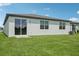 Home with sliding door to the spacious backyard lawn at 7740 Gilchrist Springs Dr, Parrish, FL 34219
