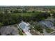 An aerial perspective highlighting the property's location near lush greenery, and a community pond at 5009 72Nd E Ct, Bradenton, FL 34203