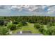 Expansive aerial view of a property with lush trees and a well-maintained lawn at 9475 Dunkirk Rd, Spring Hill, FL 34608