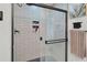 Modern shower features sleek black hardware and unique tile at 1220 Tahitian Sunrise Dr, Plant City, FL 33565