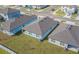 Aerial view of new construction homes with completed landscaping and fencing at 9661 Summers Cay Cir, Thonotosassa, FL 33592