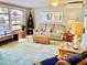 Comfortable living room featuring a plush sofa, area rug and decor at 70 Virginia Ct, Englewood, FL 34223