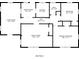 Floor plan of the home's layout, including dimensions of rooms at 1409 N Garden Ave, Clearwater, FL 33755