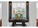 Model of the residential building on display showcasing its architecture and pool area at 1238 E Kennedy Blvd # 802, Tampa, FL 33602