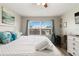 A bright bedroom offering lots of light and features a writing desk and modern decorations at 6131 Bahia Del Mar Blvd # 139, St Petersburg, FL 33715