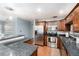 Functional kitchen featuring stainless steel appliances, granite counters, and ample cabinet space at 6801 16Th N St, St Petersburg, FL 33702