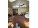 Bedroom with vaulted ceilings and french doors needs some cleaning at 8731 N 26Th St, Tampa, FL 33604
