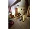 Interior view showing potential for redesign, needing cleaning and featuring an unfinished staircase at 8731 N 26Th St, Tampa, FL 33604