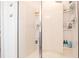 This walk-in shower features built-in shelving at 6438 Milestone Loop, Palmetto, FL 34221