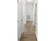 Hallway featuring multiple white doors and luxury vinyl plank flooring at 38832 Henry Dr, Zephyrhills, FL 33542