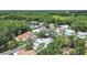 Aerial view reveals a vibrant neighborhood nestled amidst abundant trees and vegetation, offering a peaceful and green environment at 12519 Knollbrook Ln, Hudson, FL 34669