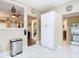 Bright kitchen showcases stainless steel appliances, white cabinets, and marble floors at 2904 Sanchez St, Tampa, FL 33605