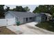 An aerial view of a charming home with a fenced yard and a spacious driveway at 8399 78Th N Ave, Seminole, FL 33777