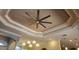 Tray ceilings with ceiling fan and recessed lighting throughout the home at 2668 Jablo Cir, North Port, FL 34288