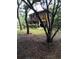 Exterior of the cozy two-story cabin home with wood siding surrounded by lush trees and landscaping at 5148 Cyril Dr, Dade City, FL 33523