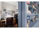 Home office with custom built-ins and desk, featuring stylish decor at 36846 Perry Ct, Dade City, FL 33525