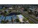 Aerial shot of a home near the main road that highlights the proximity to the main road and other areas at 6412 Coquina Island Cv, Apollo Beach, FL 33572