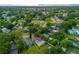 Aerial view of the property and surrounding neighborhood with mature trees at 5651 Kelly N Dr, St Petersburg, FL 33703