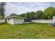 Green backyard featuring a screened patio offering a seamless indoor-outdoor living experience at 5651 Kelly N Dr, St Petersburg, FL 33703