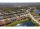 Aerial view of homes bordering a lake at 2532 Avolet Ct, Lakewood Ranch, FL 34211