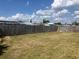 Spacious backyard featuring a wooden fence and sunny skies, perfect for outdoor activities and relaxation at 3347 Roxbury Dr, Holiday, FL 34691