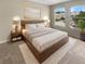 Serene main bedroom featuring soft carpet, stylish furniture, and sunlit windows at 915 Woodbridge Ct, Safety Harbor, FL 34695