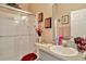 Bathroom featuring a glass-enclosed shower and modern fixtures at 14680 Linden Dr, Spring Hill, FL 34609