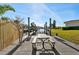 An inviting backyard featuring a picnic table near the boat dock at 105 12Th Sw St, Ruskin, FL 33570