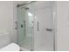 Bathroom featuring a glass enclosed shower with brushed silver hardware at 4604 Hunts Ave, Plant City, FL 33566
