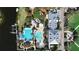 Birds eye view of community pool, clubhouse, docks, and amenities in a beautifully landscaped setting at 1031 Signet, Apollo Beach, FL 33572